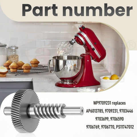 Whirlpool WP9709231 Mixer Gear Replacement Kit With 9703445 Worm Gear Thrust Bearing And 9706770 Heavy Duty All In One Fix For KitchenAid Stand Mixers KP2671 KP26M1XPM5 KP26M1XNP5 KP26M1XMR5