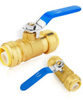 Two Pack Three Quarter Inch Push Fit Ball Valve Full Port Shut Off For Hot And Cold Water Includes Disconnect Clip Compatible