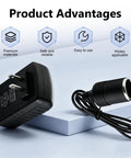 Boss Level Plug And Play Car AC To DC Power Converter 110 To 240V To 12V 24W Transformer Adapter with durable design and connections.