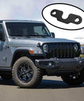 Jeep Wrangler with inset showing Sun Visor Repair Kit Left And Right Mounting Clips For Jeep Wrangler JK 2018 To 2022 And Gladiator 2020