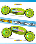 Gesture control RC stunt car with dual driving modes showcased.