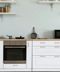 Modern kitchen with 25 Pack 6 Inch Brushed Nickel Cabinet Pulls Stainless Steel Kitchen Drawer Handles on white cabinets