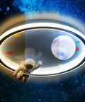 20 Inch Astronaut Ceiling Light for Kids Room and Bedroom Dimmable LED Flush Mount with Remote Control Resin Planet and Astronaut Figurine