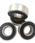 Rock Solid 10 Pack 99502H Mower Spindle Bearings For Kart Wheels Mini Bike Front Axle Murray Cart And Snowblower Drive Bushings 5 8 X 1 3 8 X.433 steel bearings stacked for lawn care replacement parts.