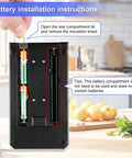 Ultra Precise 50g Digital Scale battery installation instructions with included compartment for precise dosing.