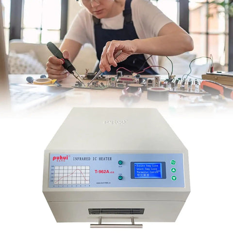 Automatic Reflow Soldering Machine With Hot Air Circulation And Infrared Heater For PCB SMT BGA Rework Drawer Type