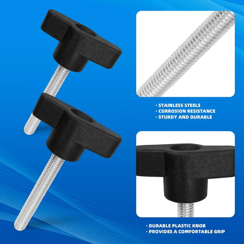 Heavy Duty Solid Badass 20 Piece Thumb Screw And Wing Knob Bolt Kit M4 M5 M6 M8 with plastic knobs and stainless steel screws.