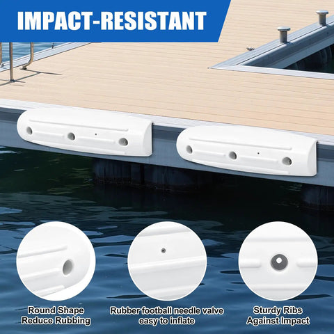 17 Inch Marine Dock Bumpers for Side Edge Horizontal Dock Fender With Hardware UV Resistant Soft PVC Boat Dock Protection