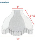 Handsewn Scallop Dome Lamp Shade With Fringe In Dope Brown Jacquard Textured Fabric, 5 Inch Top, 13 Inch Bottom, 9.5 Inch Slant