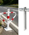 Triangle Socket Key 2 In 1 Compact Portable Tool Spanner next to road barrier post with red and white markings.