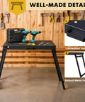 Foldable Welding Table Work Bench With 1000 Lbs Capacity Heavy Duty Steel Construction in workshop setting