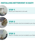 Indoor Dryer Vent Kit For Electric Dryers No Water No Mess Energy Saver With Safety Vent Flap Easy Installation And Maintenance Made In USA Improves Indoor Air Quality, step-by-step installation guide