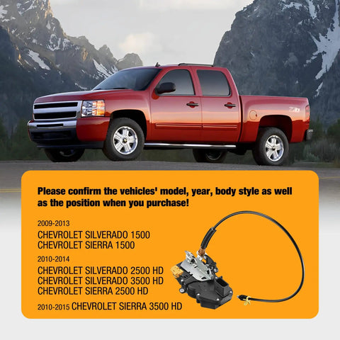 Chevrolet Silverado with Power Door Lock Latch Actuator With Cable Front Left Driver Side for Silverado 1500 2500HD 3500HD