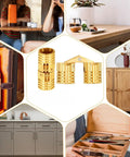 Two Pack Brass Cylindrical Concealed Cabinet Hinges For Doors No Fuss Install Hardware With Quiet Smooth Operation 180 Degree Adjustable Durable Brass Barrels For Small Closet Cupboard Furniture Doors