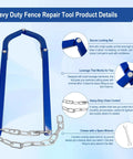 Fence Stretcher Tool For Quick Tensioning Barbed Wire Electric Fences Horse Fences And Mesh Fencing No Staples Removal No Hassle Hook And Pull To Restore Tightness In Minutes For Ranch Farm Or Garden Use