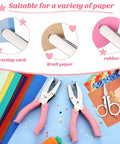 Two Piece Handy Handheld Paper Punch Set With Heart And Star Holes Durable Metal Punches shown on colored paper for crafting