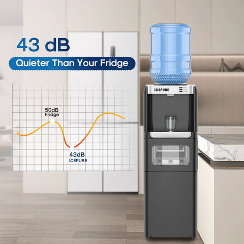 Water Cooler Dispenser With Built In Ice Maker And Bullet Ice Hot And Cold Water Quick Ice In Minutes Up To 33 Lbs Per Day