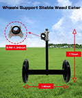 20 Inch Adjustable Height String Trimmer Wheel Attachment For Weed Whacker And Brush Cutter Fits 0.98 To 1.34 Inch Shafts