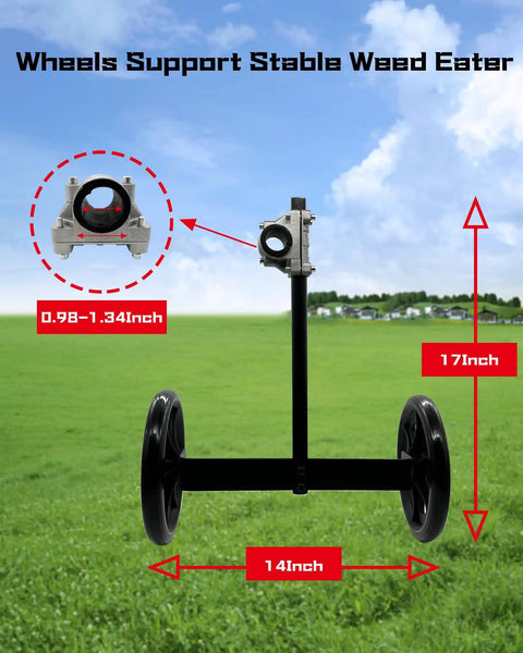 20 Inch Adjustable Height String Trimmer Wheel Attachment For Weed Whacker And Brush Cutter Fits 0.98 To 1.34 Inch Shafts
