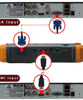 Five Inch CCTV Tester Monitor For Analog Cameras, HDMI And VGA Input, showing VGA and HDMI ports for AHD CVI TVI CVBS testing