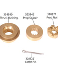 Outboard Propeller Hardware Kit For 8HP To 15HP Engines With Thrust Bushing, Spacer, Prop Nut And Cotter Pin Fits Evinrude Johnson OMC BRP Models Essential Replacement For Your Small Boat Motor