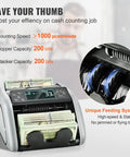 Hella Reliable Money Counter Machine With Legit Counterfeit Detection And Smooth Value Tracking Featuring Ultraviolet And Infrared Sensors Plus No Sweat Batch Sorting For Shop Bosses with cash loaded.