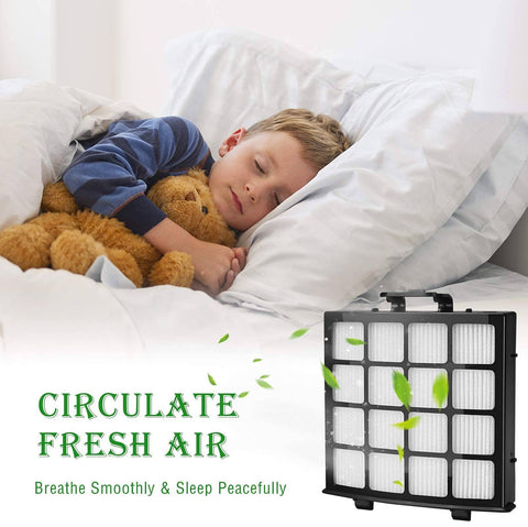 Child sleeping peacefully showcasing Replacement Filter Kit for Shark Vertex DuoClean PowerFin Upright Vacuum AZ2000 AZ2000W AZ2002