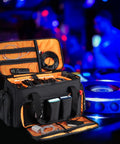 Pro DJ Gear Bag With 8 Detachable Dividers And 15.6 Inch Laptop Sleeve, large capacity, near DJ setup with open compartments