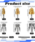 Cuthollow Comprehensive Pipe Threading Tool Set With Three Reamer Drill Bits And Matching Threaders For PVC Plumbing Repair Fits Electric Drills features detailed size measurements and descriptions.