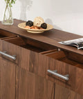 Set Of 25 Brushed Nickel Stainless Steel Cabinet Handles 2-1/2 Inch Center To Center 4 Inch Overall Length Modern Euro Style T Bar Pulls installed on wooden drawers