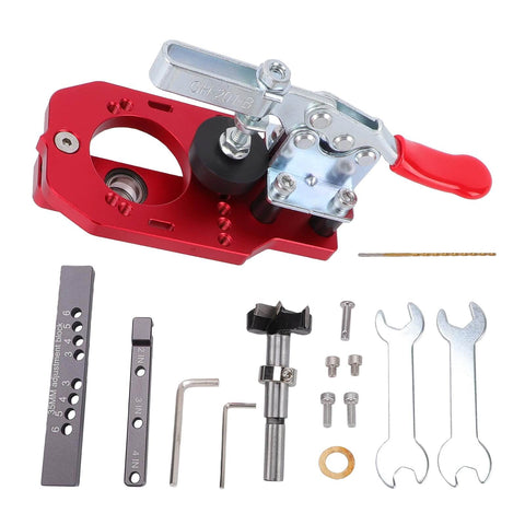 Concealed Hinge Jig With Precision Drill Guide And Adjustable Depth Quick Clamp for cabinet doors, 35mm mounting tool set.