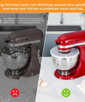 Mixer Bowl Covers Splatter Guard Lids For 4.5 To 5 Quart Tilt Head Stand Mixer Two Pack Keeps Mess Down and Contents Fresh in use