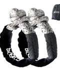 Pair of Soft Shackle 0.5 Inch by 22 Inch With 56,000 Lbs Break Strength, shown with storage bag