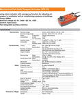 Heavy Duty Sfa S2 Spring Return Damper Actuator 20Nm Torque AC And DC 24V with technical specifications and features.