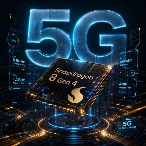 Snapdragon 8 Gen 4 processor representing speed for Built Different 5G Unlocked Smartphone Running Android 15 With 8GB RAM Plus 256GB Internal Storage And A Crisp 6.8 Inch HD Punch Hole Display For Seamless Daily Multitasking.