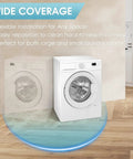 Magnetic Dryer Vent Connector Kit For Tight Spaces With 4 Inch Aluminum Foil Hose next to washing machine in a laundry room