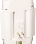 Back view of Six Outlet Swivel Power Strip With Two USB Ports, Space Saving Wall Tap Surge Protector Up To 2100 Joules, White