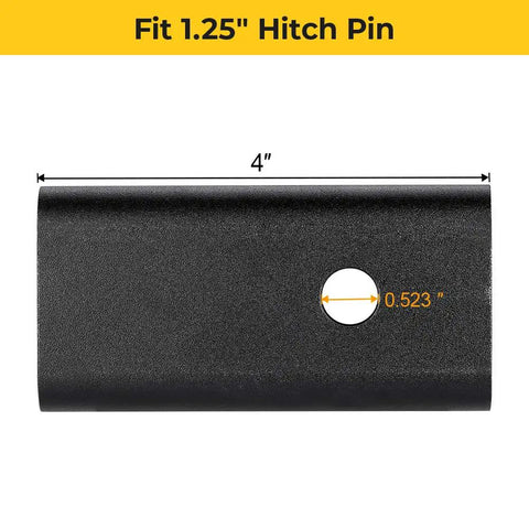 Two Inch To One Point Twenty Five Inch Trailer Hitch Adapter Sleeve for Rear Receiver with measurement details.