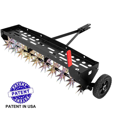 40-Inch Tow Behind Spike Aerator With Galvanized Steel Tines Heavy Duty Lawn Aerator For Soil Penetration Spikes For Tractor