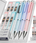 Cute 0.7mm Mechanical Pencil Set With Case Includes 3 Pastel Pencils 6 Lead Refills 3 Erasers 9 Eraser Refills Grab And Go Kit