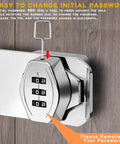 Keyless Combination Lock 2 Pack Sliding Door Latch For Cabinets Barn Doors Bathrooms Outdoor And Garage Silver Password Rotary Hasp Locks With Easy Numeric Passcode Access No Key Hassle close-up showing how to change password