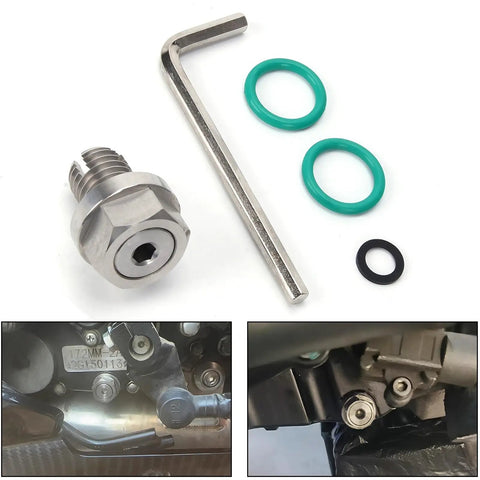 Oversize Piggyback Oil Drain Plug Kit Stainless Steel Self Tapping Oil Pan Thread Repair With O Ring And L Wrench Size M14