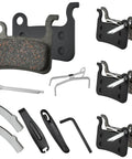 4 Pairs Bike Disc Brake Pads With Installation Toolkit, High Performance Organic Resin Copper Fiber Pads for Quiet Braking