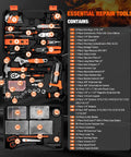328 Piece Home Tool Set With Toolbox Storage Case And Drawer Organizer All In One Hand Tool Kit For DIY Projects And Home Repairs Includes Wrenches Sockets Screwdrivers Pliers And More
