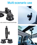 Car Suction Mount Kit For Action Cameras Insta360 X5 X4 X3 X2 X One RS R GoPro Max DJI Osmo 360 with 44.9 Inch Selfie Stick, multi-use demo.