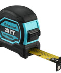 Magnetic Tape Measure 25 Ft With Fractions 1/8 Inch, retractable with magnetic hook and dual-sided measurements, shock-resistant case