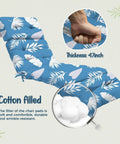 Outdoor Chaise Lounge Chair Cushion With Ties 75.1 x 22.8 x 4.7 Inches Waterproof Replacement Cotton Cushion For Patio And Poolside Furniture Blue Leaf