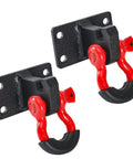 Two Pack Front Tow Hook Mounting Brackets With Three Quarter Inch D Ring For Ram 2500 3500 4500 Trucks 2010 To 2020 Beefy Heavy Duty Steel With Black Powder Coat Tow Recovery Ready Off Road Compatible