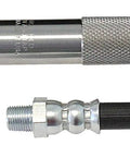 Grease joint rejuvenator kit with chrome knurled tool, detachable fittings, and black hose with metal ends