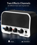 Portable 5W Bluetooth Guitar Amp For Practice With Dual 5W Speakers Clean And Overdrive Channels Rechargeable Battery AUX Input